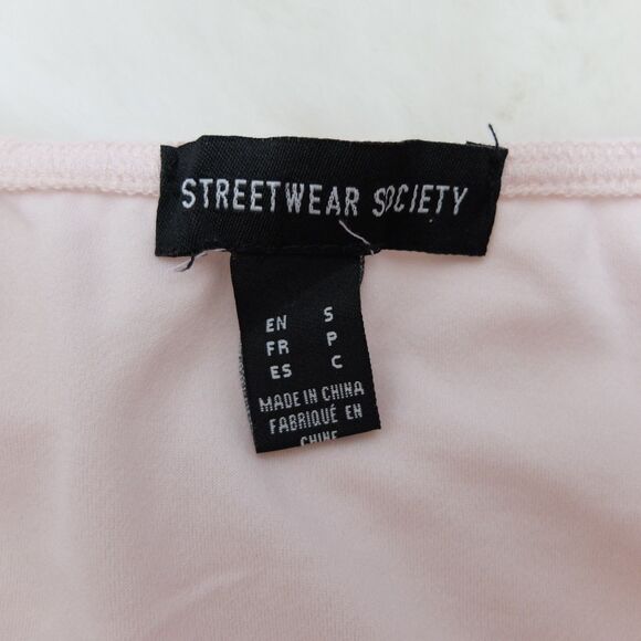 Streetwear Society Pink Tie-Front Mini Dress Size Small - Picture 4 of 7